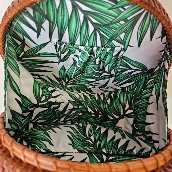 NWT RATTAN LEATHER MIX ROUND CROSSBODY BAG - Picture 3 of 10